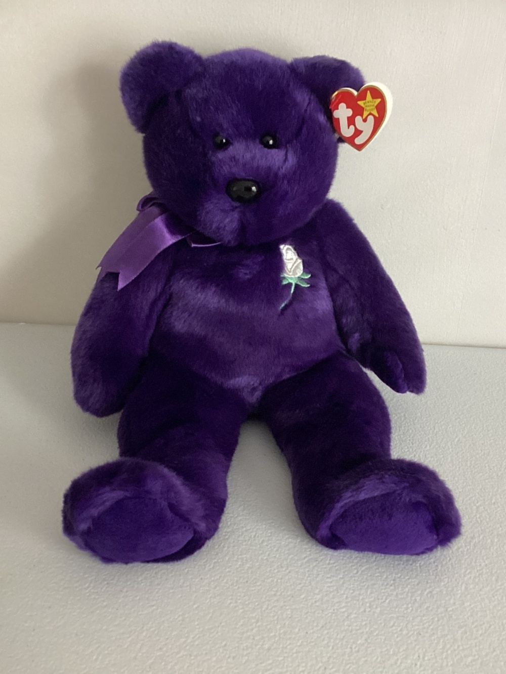Vintage 1998 TY Beanie Buddy “Princess” Diana Bear 14 Inch Plush Mint with Tags